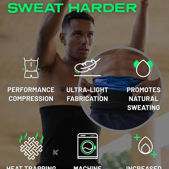 NEW Men's Heat Trapping Waist Toner - Waist Trainer for Men - Comfortable SZ L - Picture 3 of 8